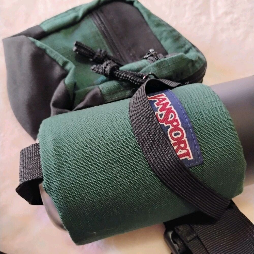 Vintage 90s JanSport Fanny Pack Water Bottle Holder USA Hip Bag Green Hiking EUC - Picture 5 of 16